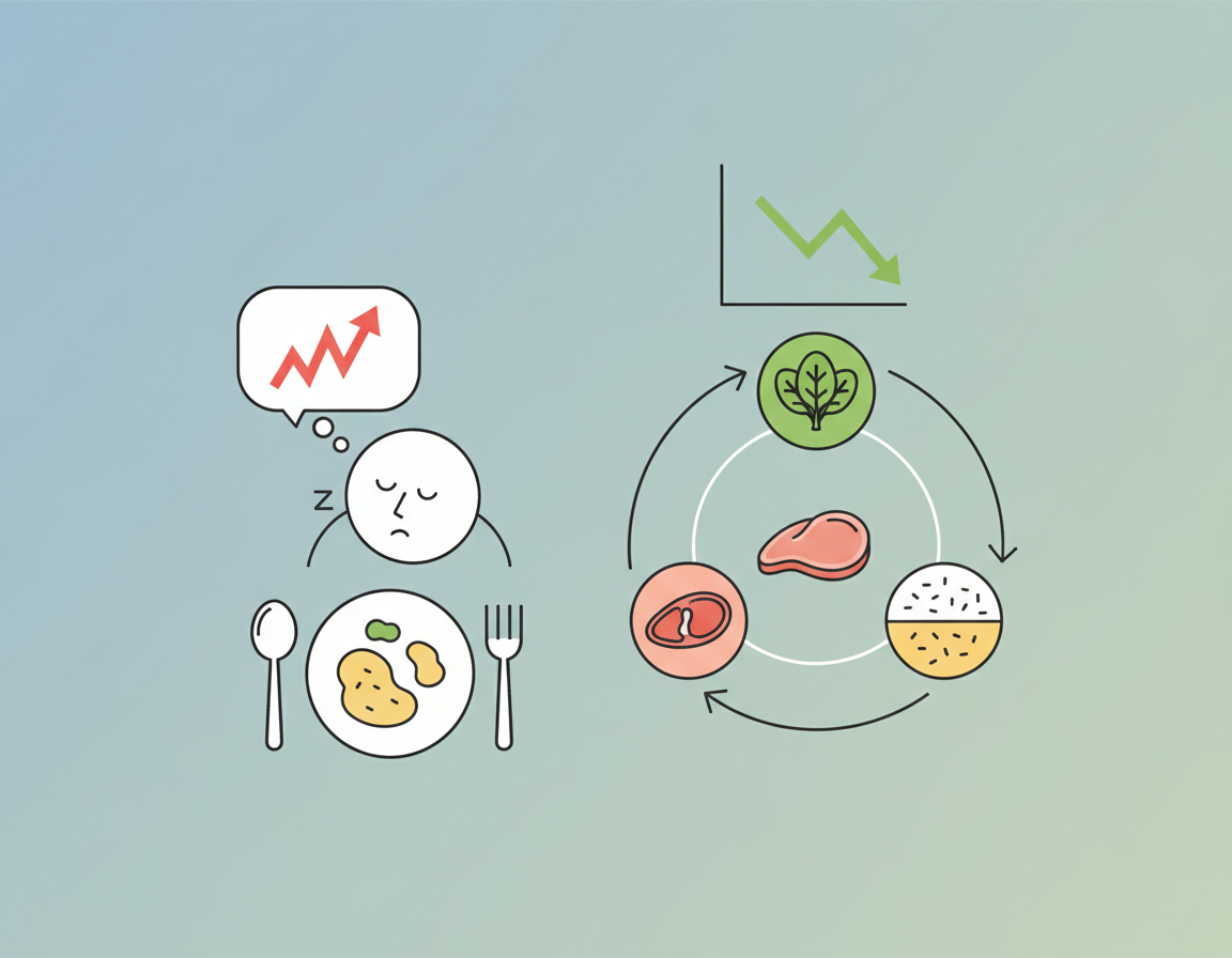 식후 졸음 혈당 스파이크 원인, 혈당 낮추는 식사 순서