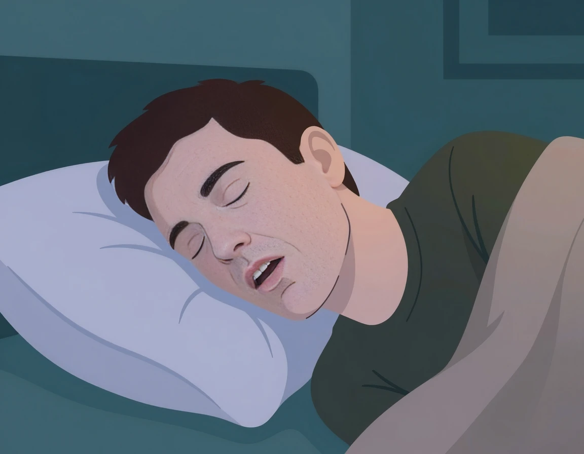 입을 벌리고 자는 모습과 턱관절 긴장